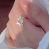 Adjustable Open Acrylic Crystal Butterfly Ring For Women Kpop Silver Color Zircon Finger Ring Party Jewelry - Image 2