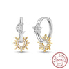 Silver Hoop Earrings Starlight Heart Butterfly Crystal Zircon Hoop Earrings For Women Girl Jewelry Gift - Image 15