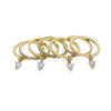 Tear Drop 7 Pcs Stacking Engagement Band Ring For Women Iced Out Micro Paved CZ Gold Color Stack Finger Jewelry - Image 3