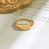 Stainless Steel Number 11:11 Oval Pattern Ring Suitable For Ladies Gift Gold Plated Jewelry - Image 6