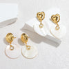 Exaggerated Gold-plated Stainless Steel Zircon Earrings Love Circle Acrylic Large Pendant Charming Women's Party Jewelry Gifts - Image 1