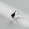 Silver Unique Ring For Women Jewelry Finger Adjustable Vintage Black Heart Ring For Party Birthday Gift - Image 5