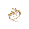 Zircon Leaf Rings For Women Stainless Steel Gold Color Geometric Ring Wedding Jewelry - Image 6