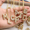 26 Letters Necklaces For Women Man Gold Color Alphabet Zircon Pendant Birthday Party Gift Jewelry - Image 1