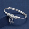 Open Bangle Bracelet with Sculptural Waterdrop Details - Image 7