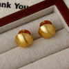 Frosted Brushed Spherical Water Droplet Hoop Earrings for Women Retro Gold Color Unique Creative Versatile Accessories - Image 7