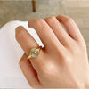 Stainless Steel Rings for Women Gold Color Do Not Fade Wave Rays Texture Signet Dainty Ladies Ring Jewelry - Image 4