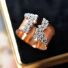 Gold Color Cubic Zirconia Ring for Women Modern Wide Band Finger Ring OL Style Female Jewelry - Image 8