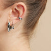 Silver Needle Heart Shape Pendant Hoop Earrings For Women Retro Simple Huggie Earrings Party Jewelry Accessories - Image 5