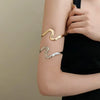 Gold Color Arm Bangles Stainless Steel Bracelet Jewelry for Women, Gift Party Accessories - Image 1