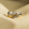 Two Tone Twist Finger Ring for Women Modern Female Metal Rings Daily Wear Versatile Accessories Jewelry - Image 5