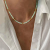 The Small Fresh Green Stone Beaded Necklace Copper Alloy Bigeville Eye Pendant Decoration Women Gilrs Birthday Gift - Image 3