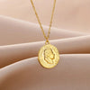Pendant Necklace with Textured Chain and Multiple Charm Designs - Image 19