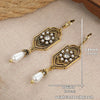 Vintage Golden Plated Inlaid Imitation Pearl Pendant Earrings Women's Elegant Banquet Jewelry Accessories Dangle Earrings Gifts - Image 5