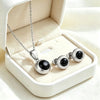 Simple 304 Stainless Steel Round Inlaid Crystal Color Birthstone Lucky Stone Pendant Necklace Earrings Set For Woman - Image 9