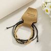 4 PCs/Set Black Stone Bracelets For Women Boho Handmade Multilayer Jewelry Accessories - Image 2