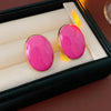 Pink Blue Oil-dropping Round Oval Stud Earrings Unique Design Bean Beads Ear Studs Earrings Temperament Ear Accessories - Image 14