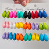 9Pair/Set Acrylic Small Chunky Waterdrop Earrings Dupes for Women Matte Colorful Dome Tear Drop Earring Hoops Jewelry - Image 1