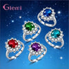 Silver Oval Design Crystal Zircon Open Adjustable Rings for Women Girls Engagement Jewelry Gifts - Image 1