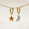Daily Freshwater Pearl Star and Moon Pendant AB Earrings Gold-plated Stainless Steel All-match Women's Jewelry - Image 4