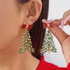 Xmas Holiday Drop Earrings Colorful Rhinestone Bowknot Xmas Tree Dangle Earrings Elegant Christmas Jewelry Gifts For Women Men - Image 6