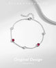 MODIAN 925 Sterling Silver Dazzling Prong Setting Round Red CZ Bracelet Link Chain Adjustable For Women Party Fine Jewelry Gift