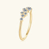 Silver Cluster Curved Stackable Band Rose Gold Color Ring Twisted Vine Design Jewelry For Women - Image 5