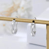 Twisted Line Hoop Earrings with Cubic Zirconia Accents in Multiple Colors - Image 5