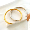 Stainless Steel Gold Color Thick Tube Open Bangle For Women Girl Hiphop Cuff Bracelet Jewelry - Image 4