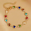 Rainbow Crystal Heart Charm Anklets For Women Adjustable Gold Silver Color Link Chains Foot Ankle Bracelet Jewelry Accessories - Image 3