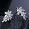 Elegant Marquise Crystal Zirconia Flower Stud Earrings Transparent CZ Bridal Wedding Party Earring - Image 4