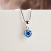 JoyceJelly Pendant Necklace For Women Royal Blue Color Silver Wedding Jewelry - Image 2