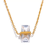 Stainless Steel Olive Green Cubic Zirocnia Chic Pendant Necklace for Women Minimalist Charm Korean Collar Jewelry - Image 10