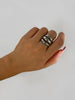 Stainless Steel Gold Silver Plated 3 Splicing Color Chunky Dome Ring Multi-Layer Hollow Rings for Women Men Unisex - Image 5