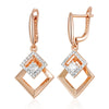 Rose Gold Silver Color Mix Drop Earrings for Women Shiny Zircon Accessories Daily Jewelry - Image 7