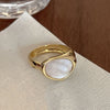 Silver Open Finger Ring Golden Enamel Donut Dazzling Geometric Punk For Women Jewelry Gift - Image 48