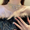Fyuan Colorful Crystal Chokers Necklaces for Women Multilayer Gold Color Chain Rhinestone Necklaces Statements Jewelry - Image 4