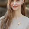 Brooches for Women Gold Color Maple Leaf Brooches Feather Pin Cardigan Shawl Buckle Jewelry Accessories - Image 2