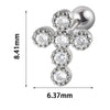 1PC 316L Steel Zircon Corss Cz Barbell Earrings Corss Helix Ear Cartilage Tragus Daith Piercing Body Jewelry 20G - Image 28