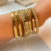 Minimalist Highlight Gold Plated Geometric Bangles Glossy Stainless Steel Bangle For Women Gifts - Image 3