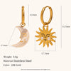 La. Muses Sun Moon Pearl Embellishment Stainless Steel Women's Hoop Earrings Pvd Gold-plated Design Jewelry Gift - Image 7