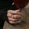 Silver Double Layer Water Drop Ring For Women Square Zircon Adjustable Index Finger Jewelry Party Gift - Image 3