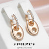 Pig Nose Rose Gold Color Dangle Earrings For Women Zircon Daily Jewelry Ettoi - Image 1
