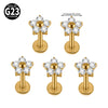 1/5PCS Implant Titanium Different Size Flower Zirconia Labret 16G Internal Threaded Cartilage Helix Lobe Earring Piercing - Image 9