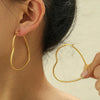 Minimalism Metal Heart Hoop Earrings for Women Golden Silver Color Love Dangle Earrings Party Romantic Statement Jewelry - Image 3