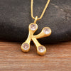 Shiny A-Z Letters Inlaid Rhinestones Pendant Necklace For Female Male Initial Name Clavicle Chain Accessories - Image 19