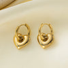Stainless Steel Round Star Moon Heart Pendant Hoop Earrings for Women Classic Y2K Jewelry Gold Silver Color Earring - Image 4
