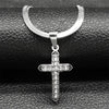 Vintage Shiny Zircon Jesus Cross Religious Amulet Necklace Women Stainless Steel Clavicle Snake Chain Choker Necklaces Jewelry - Image 8