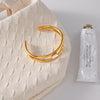 Minimalist Round White Zircon Double Layer Hollow Bracelet Pvd Stainless Steel Stackable Cuff Bangle Women - Image 4