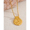 Exclusive 12 Constellation Pendant Necklace Stainless Steel Hammered Vintage Golden Plated Jewelry - Image 11